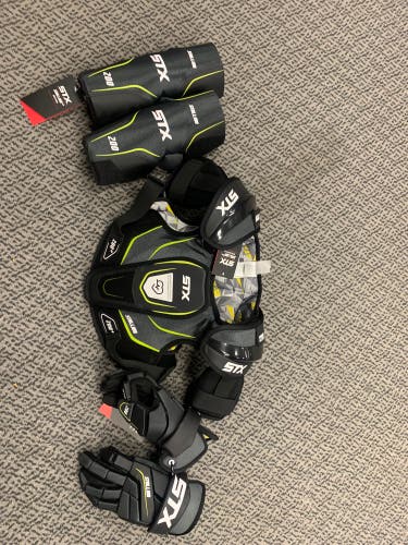 3-PACK Stx Stallion 200+ Shoulders, Stallion 200 Arm Pads And Gloves Size LARGE!