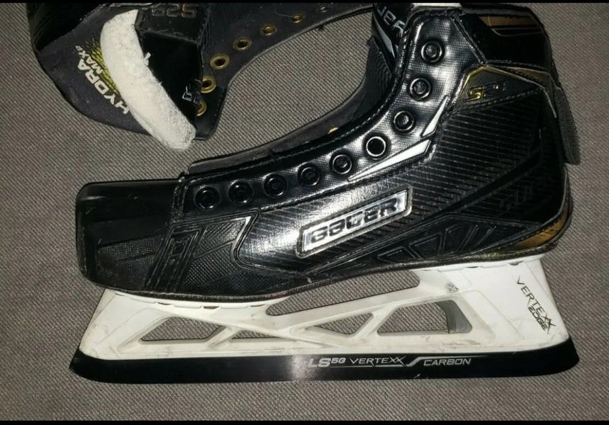 Bauer S29 Hockey Goalie Skates Size 5D with New Carbon Fiber Black Blades