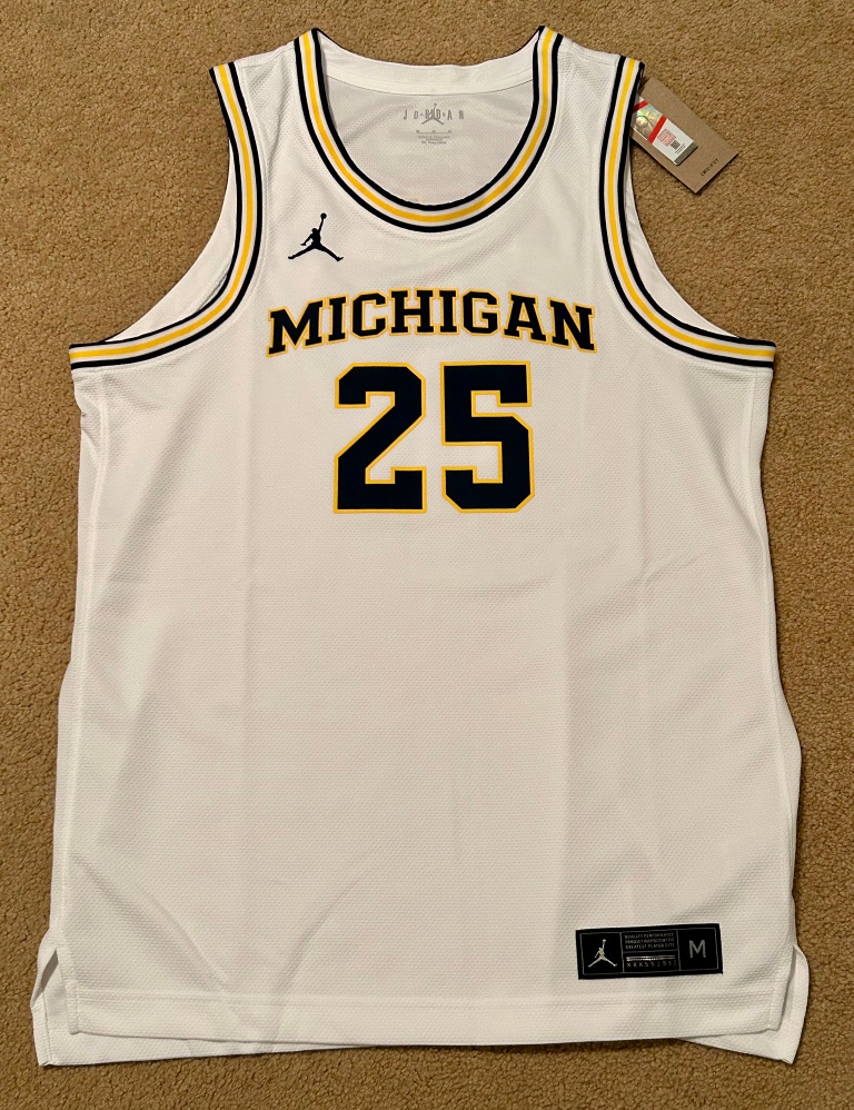 Michigan Wolverines Jordan Brand Limited Basketball Jersey #25 White - Medium