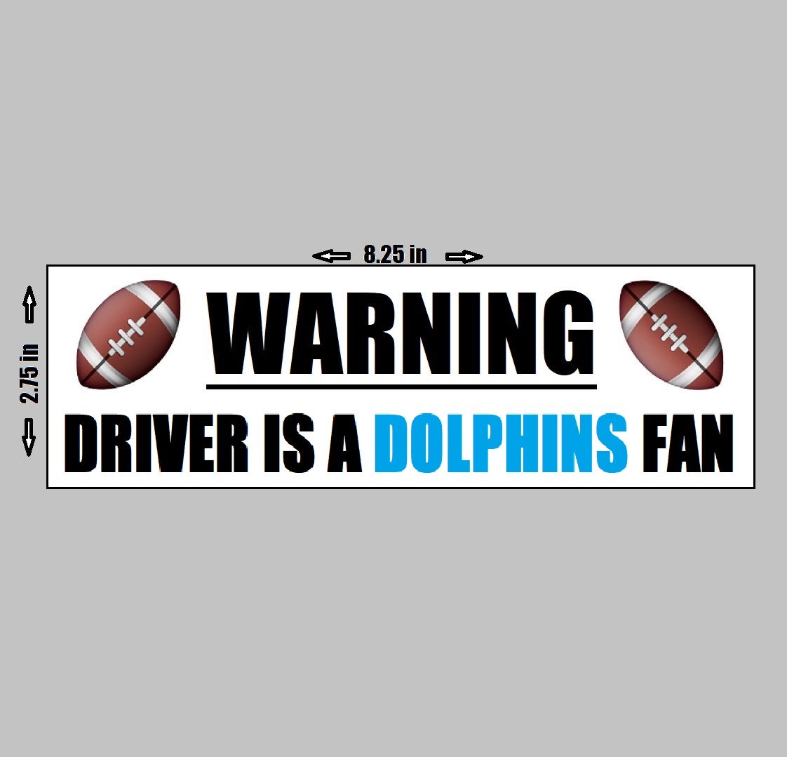 Miami Dolphins Logo with Text, High Quality Vinyl Stickers