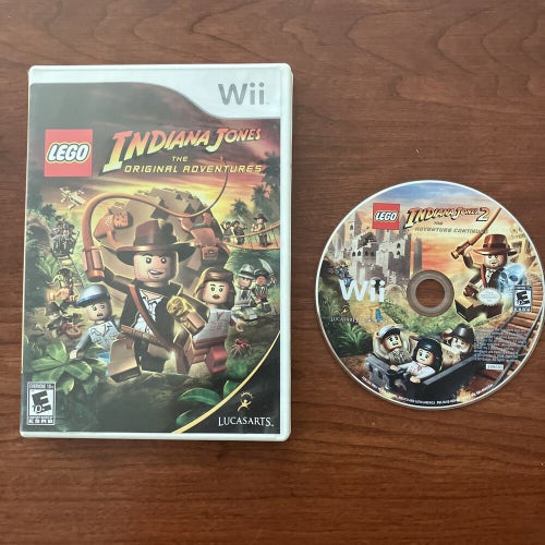 LEGO Indiana Jones 1 & 2 games for Nintendo Wii Lot - Tested