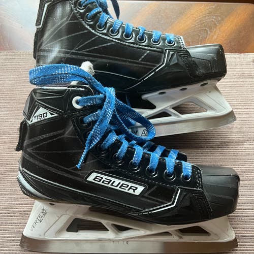 Junior Used Bauer Supreme S190 Hockey Goalie Skates Regular Width Size 4.5