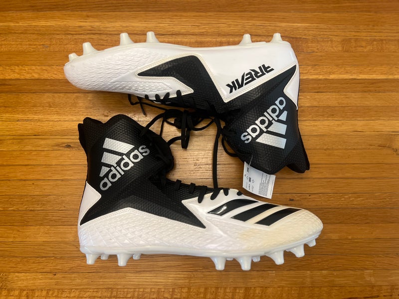 Size 15 Wide Adidas SM Freak High Wide 2E Cleats White/Black DB0861 |
