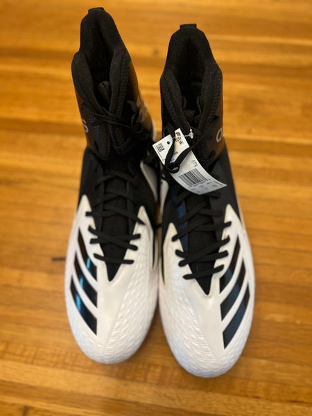 Size 14 Wide Adidas Freak High Wide 2E Football Cleats White/Black | SidelineSwap