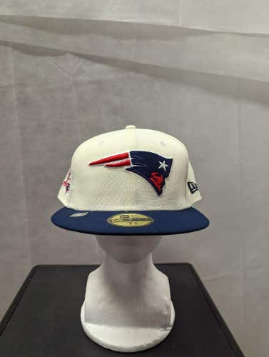NWS New England Patriots 50 Seasons Side Patch New Era 59fifty 7 3/4 NFL