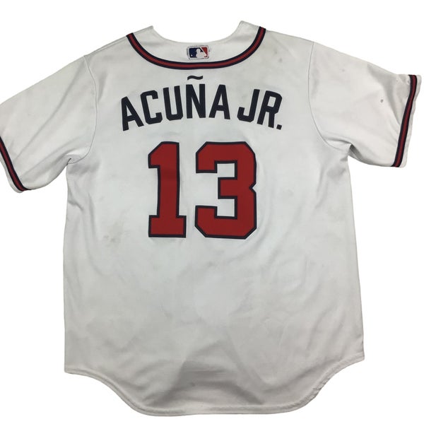Women's Ronald Acuna Jr. Red/Navy Atlanta Braves Plus Size Jersey