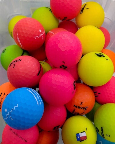 100 Assorted Matte Color Mix AAAA Near Mint Used Golf Balls *SALE!*