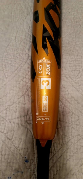 Used BBCOR Certified 2022 DeMarini Composite Zoa Bat (-3) 28 oz 31"