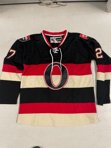 Ottawa Senators Curtis Lazar Black Used XL Reebok Jersey