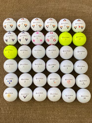 Used TaylorMade 36 Pack (3 Dozen) TP5 Balls