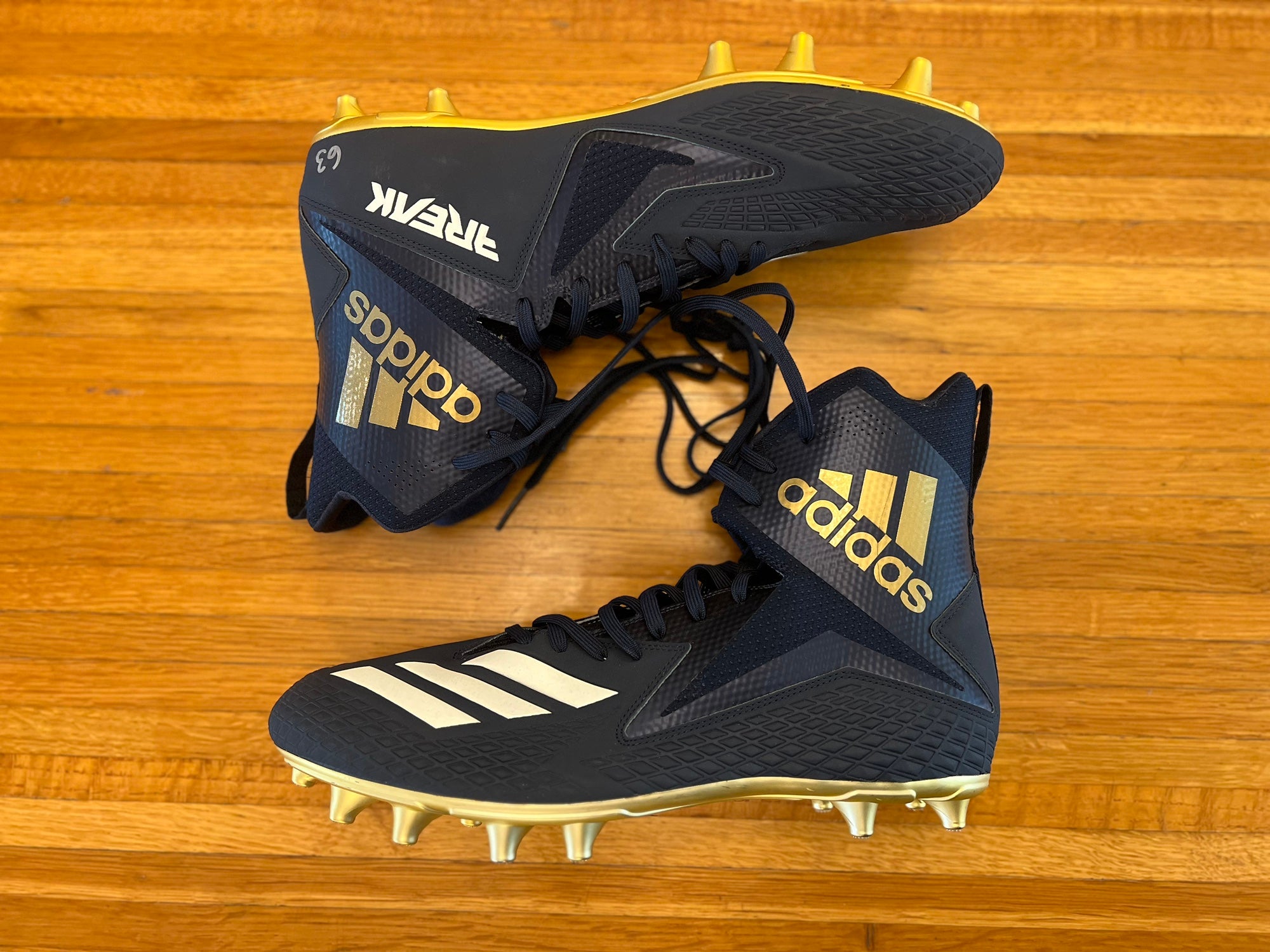 Size 13 Adidas SM Freak Wide 2E Football Cleats Navy BC1012 | SidelineSwap