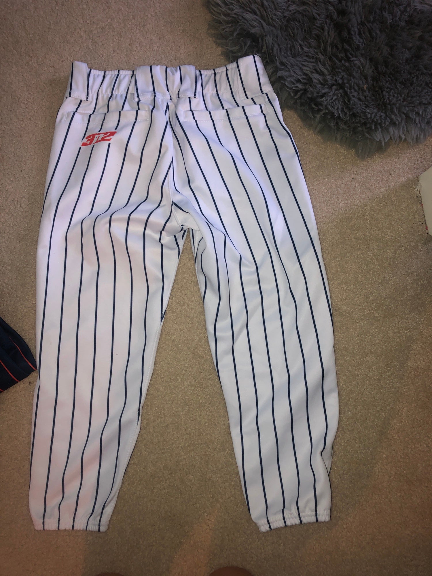 New Bike Athletic Pinstripe Baseball Pants, Gray/Black, Adult XL