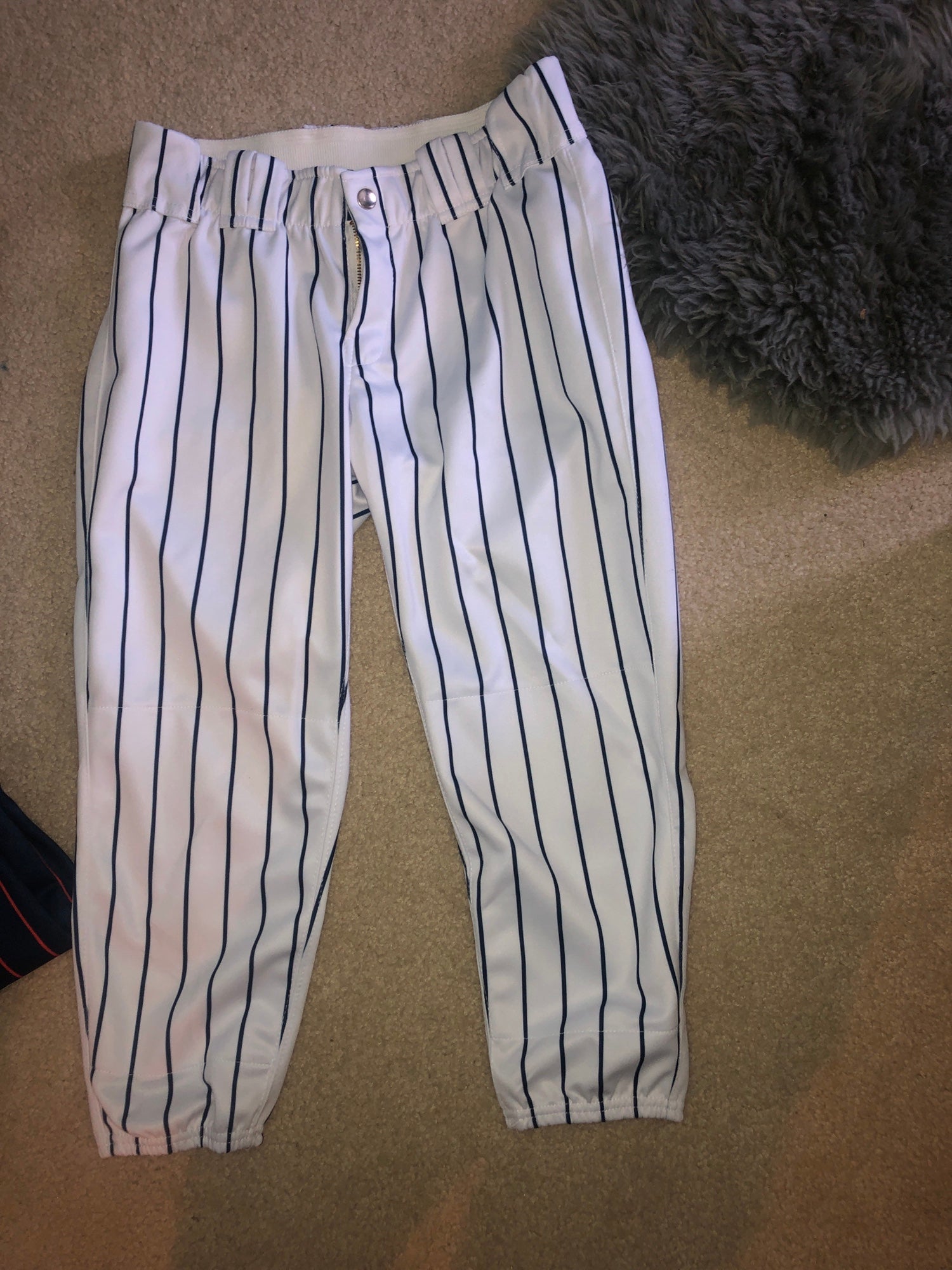 New Bike Athletic Pinstripe Baseball Pants, Gray/Black, Adult XL