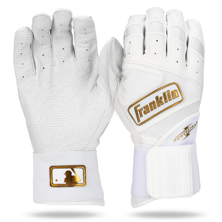 Franklin Powerstrap Infinite Series Adult Batting Gloves White/Gold