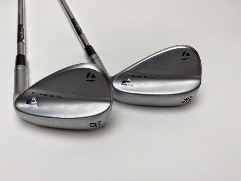 Taylormade Milled Grind 3 Raw Chrome Wedge Set 56*12 | 60*10 Stiff Steel Mens RH