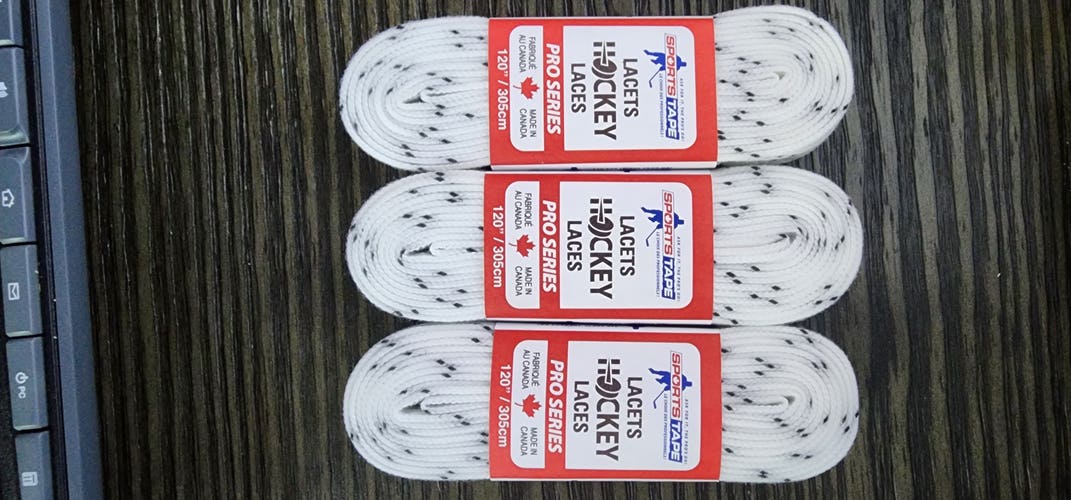 Laces - Sportstape Skate Laces WAX THIN 120" SETS OF 3 PAIRS