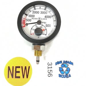 NEW Aqua Lung 5000 PSI SPG Pressure Gauge + Thermometer Scuba Dive (Oceanic Swiv