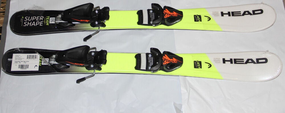 NEW HEAD Supershape team  kids skis 87cm +  adjustable bindings SX4.5 bk/rd