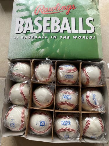 New Rawlings 12 Pack (1 Dozen) Official Babe Ruth League Baseballs