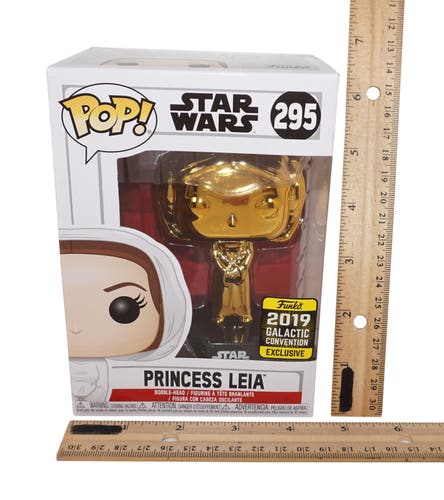 Princess Leia Star Wars Galactic Convention GOLD Funko Pop 3.5" Toy Figure 2019