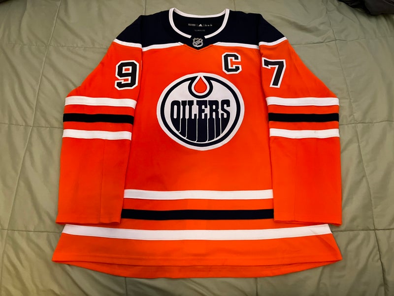 Edmonton Oilers Connor McDavid Adidas Authentic Orange Jersey Size 56