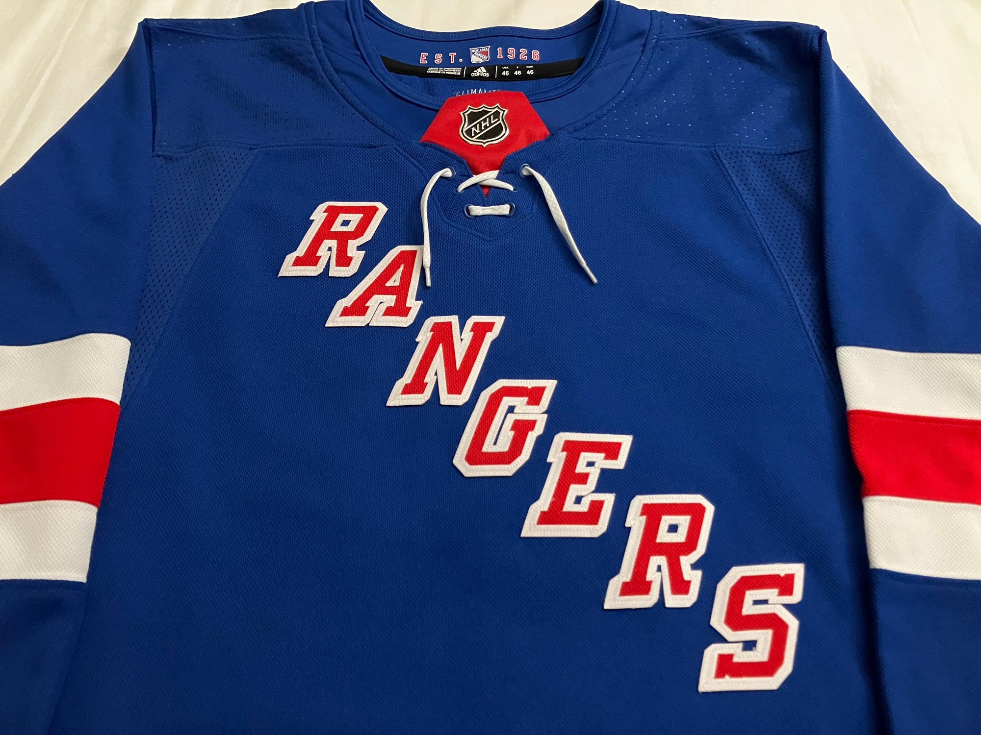 New York Rangers Blank Adidas NHL Hockey Jersey Size 46