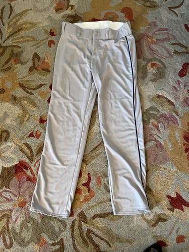 Gray Adult Men's New XL Alleson Game Pants with blue piping