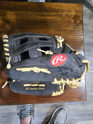 Used Rawlings Left Hand Throw Infield H115HBR Baseball Glove 11.5"