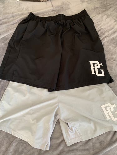 2 Pair Of Baseball Perfect game shorts XL Gray And Black