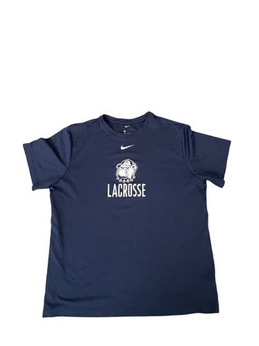 Georgetown Lacrosse Team Issued Used XL Nike Shirt Blue