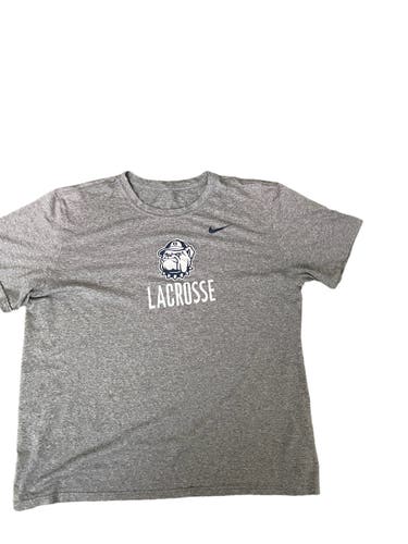 Georgetown Lacrosse Team Issued Used XL Nike Shirt Gray