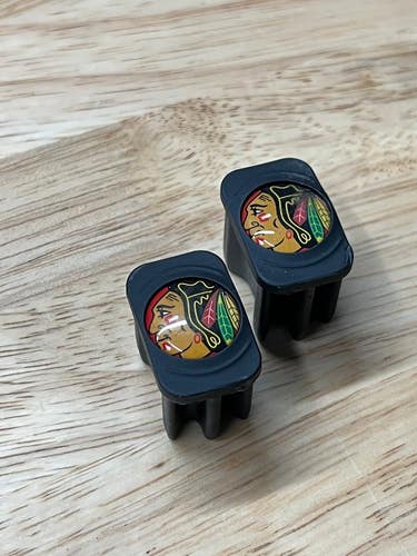 Warrior Chicago Blackhawks Hockey Stick Butt End Cap Plugs (2)