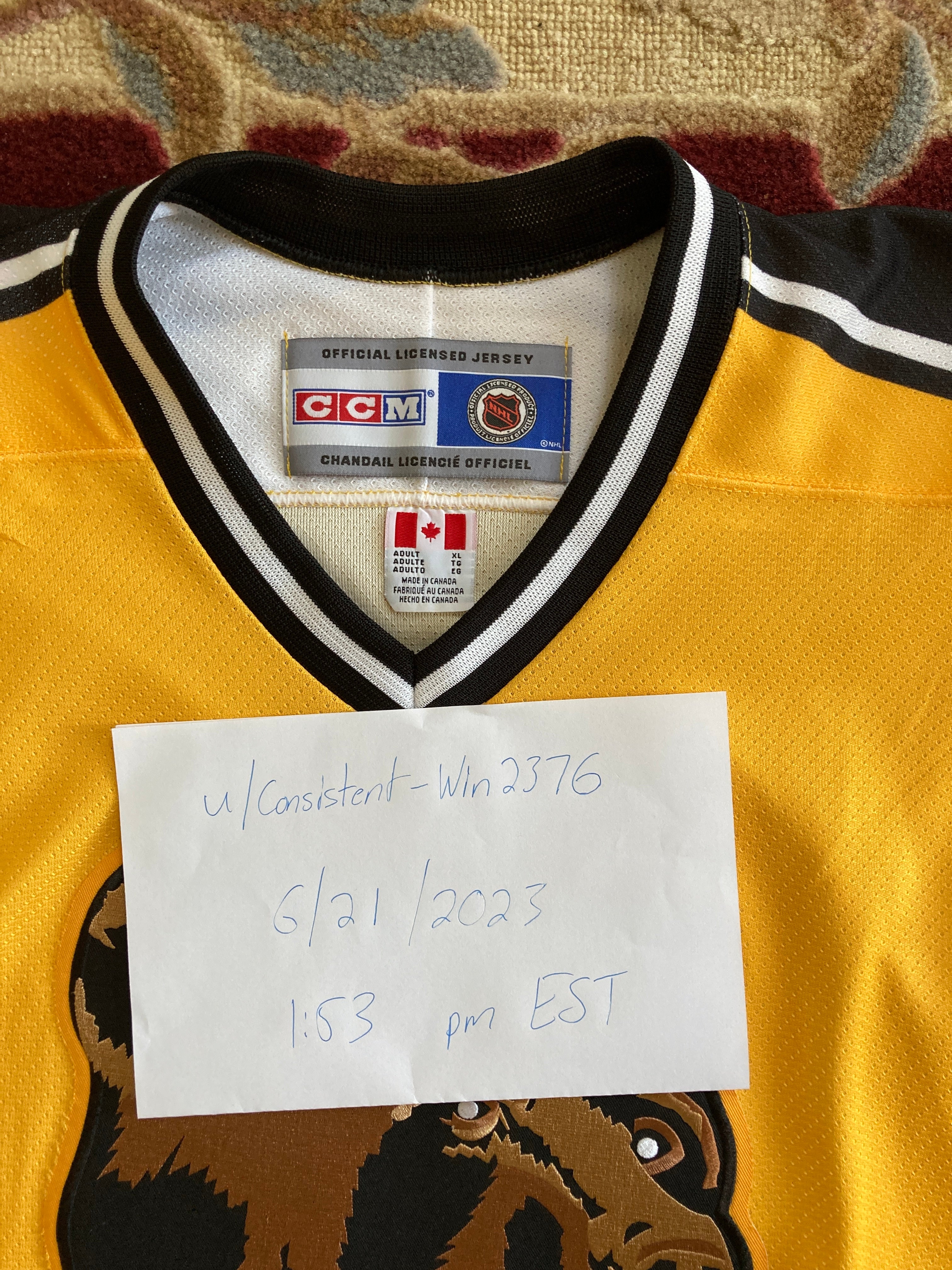 FS: CCM Boston Bruins Pooh bear third jersey. Size Large and in great  condition. Located in Canada, $220 CAD shipped. Selling because it's too  big on me. : r/hockeyjerseys