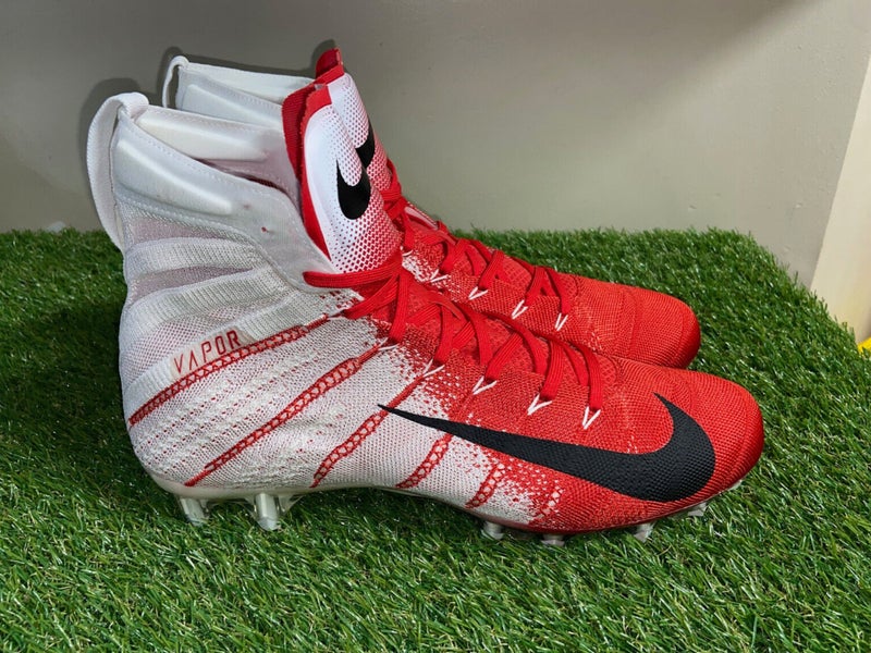 Nike Vapor Untouchable 3 Elite Football Cleat White/Red Men Size 12.5  AO3006-160