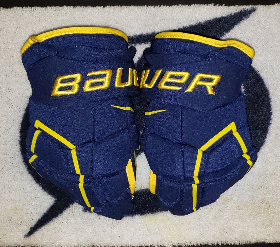 New Team Sweden Olympic Bauer Supreme Ultrasonic Gloves 14"