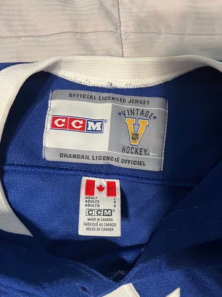 Men's Vintage CCM Toronto Maple Leafs NHL Home Blue White Jersey