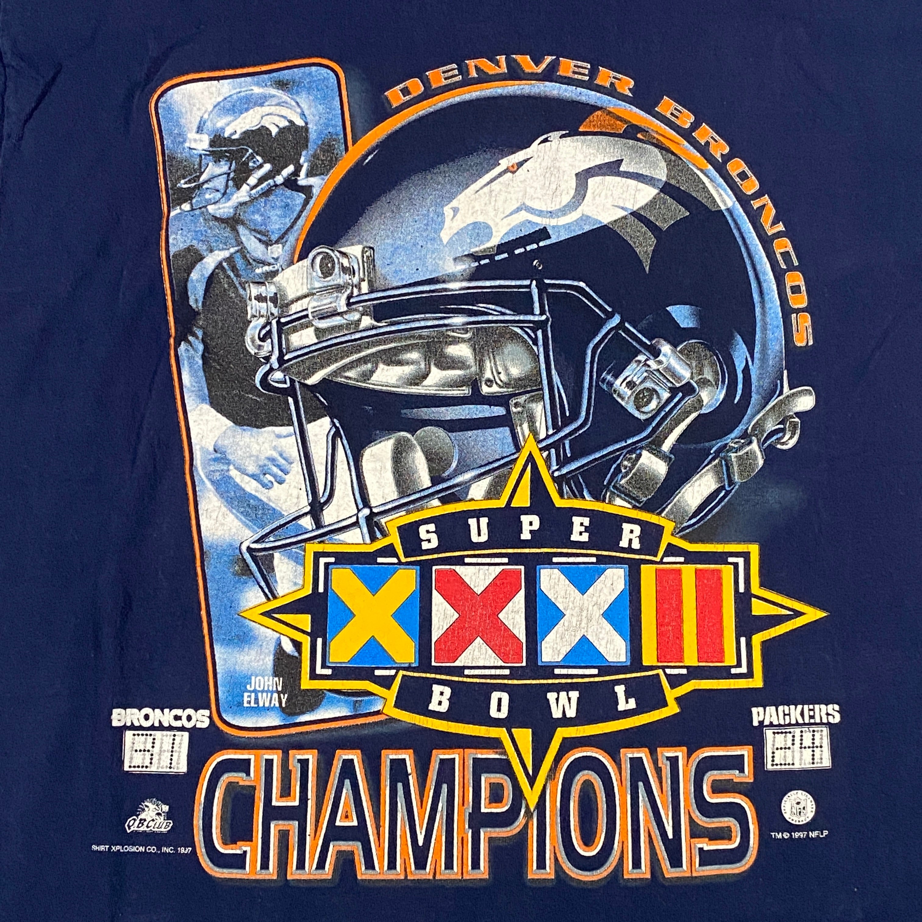 Vintage Mens Reebok Denver Broncos Super Bowl T-Shirt Medium