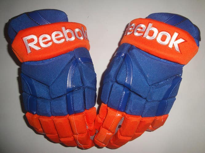 REEBOK 11KPXP PRO STOCK CUSTOM HOCKEY GLOVES 15" NEW YORK ISLANDERS NEW (10110)