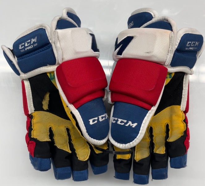 CCM HGTKPP Pro Stock Hockey Gloves 14 New York Rangers used #22