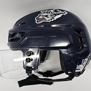 CCM TACKS 710 PRO STOCK HOCKEY HELMET SMALL NAVY WOLFPACK #7(10369)