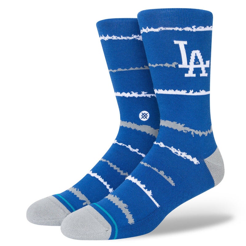 Los Angeles Dodgers Chalk LA Stance MLB Baseball Crew Socks Large Men's 9-13