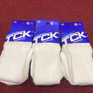 3 Pack White New Medium  Skates Socks Item#WSP3