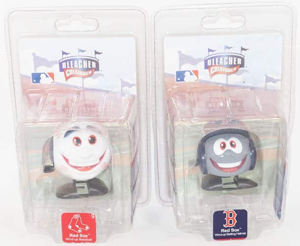 2 Boston Red Sox MLB Baseball Head Wind-up Toy - Bleacher Creatures 1.75" Figure