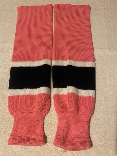 Athletic Knit Adult 31” Knit Ice Hockey Socks Pink with Navy