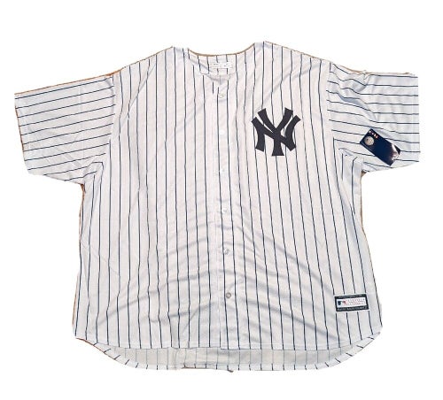 Men's 4XL New York Yankees MLB Authentics White Home Replica Jersey NYC Apple