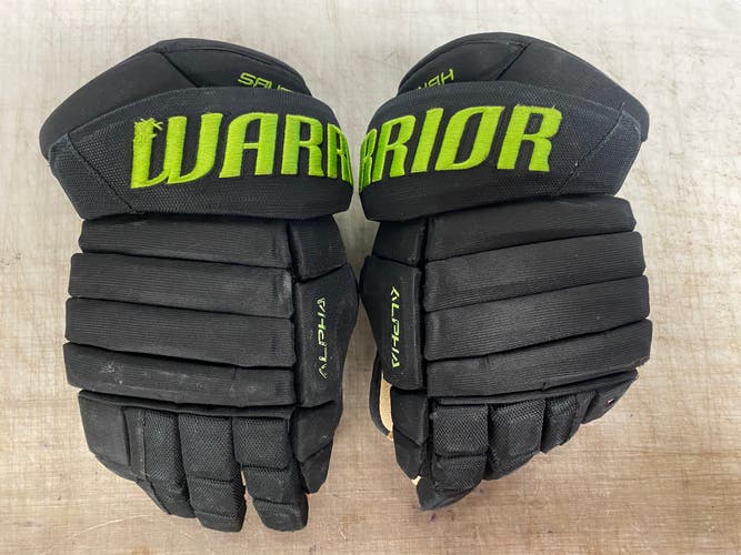 Warrior Alpha DX Pro Stock Hockey Gloves 14" Black Green 4252