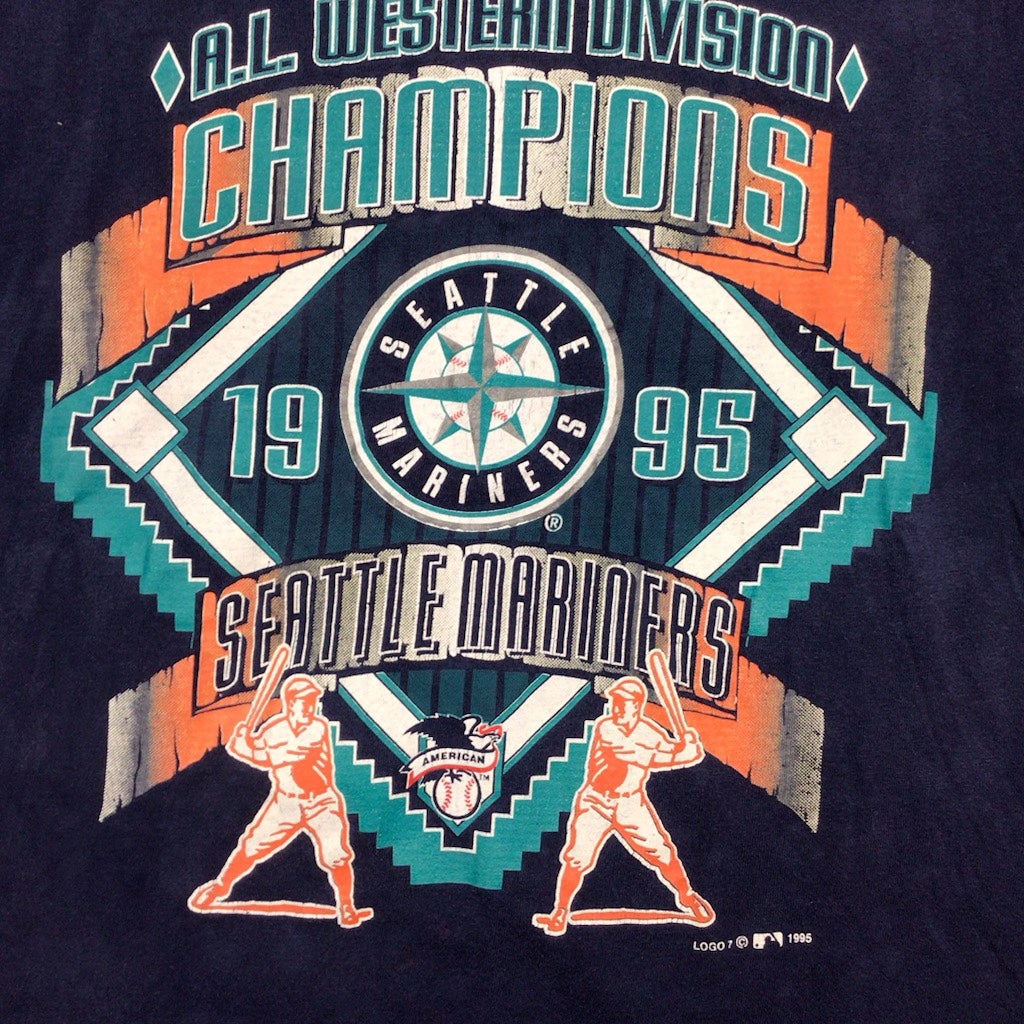 Vtg Starter Seattle Mariners MLB 1997 Western Division Champions Graphic T  Shirt