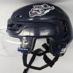 CCM TACKS 710 PRO STOCK HOCKEY HELMET NAVY SMALL HARTFORD WOLF PACK #58 AHL USED(10389)