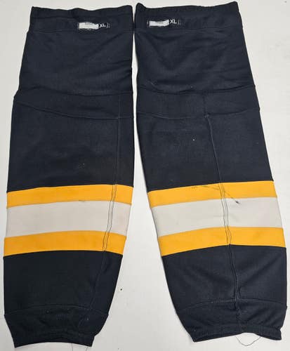 REEBOK EDGE CUSTOM HOCKEY SOCKS BOSTON BRUINS BLACK PRO STOCK NHL X-LARGE XL USED(10719)