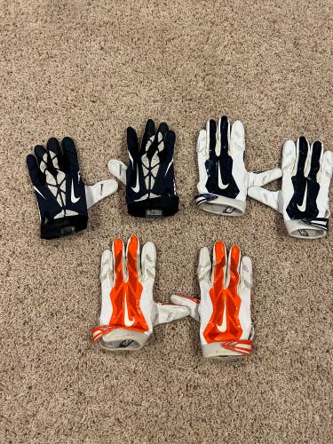 Syracuse team issued/worn football gloves 3 Pair 2XL/3XL